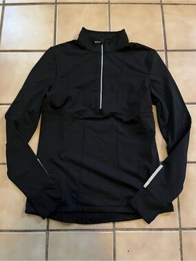 Actra Black Long-Sleeve Quarter-Zip Top with Reflective Trim
